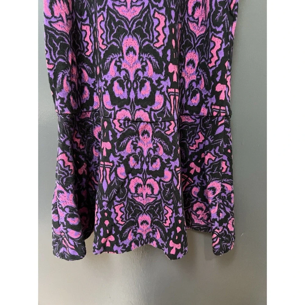 Free People Amelia Knit Mini Halter Dress Women's Size XS Purple/Black/Pink